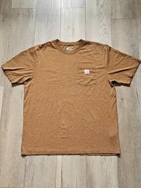 Carhartt Mens Size L Loose Fit Pocket T-Shirt Heather Brown Short Sleeve Tee L